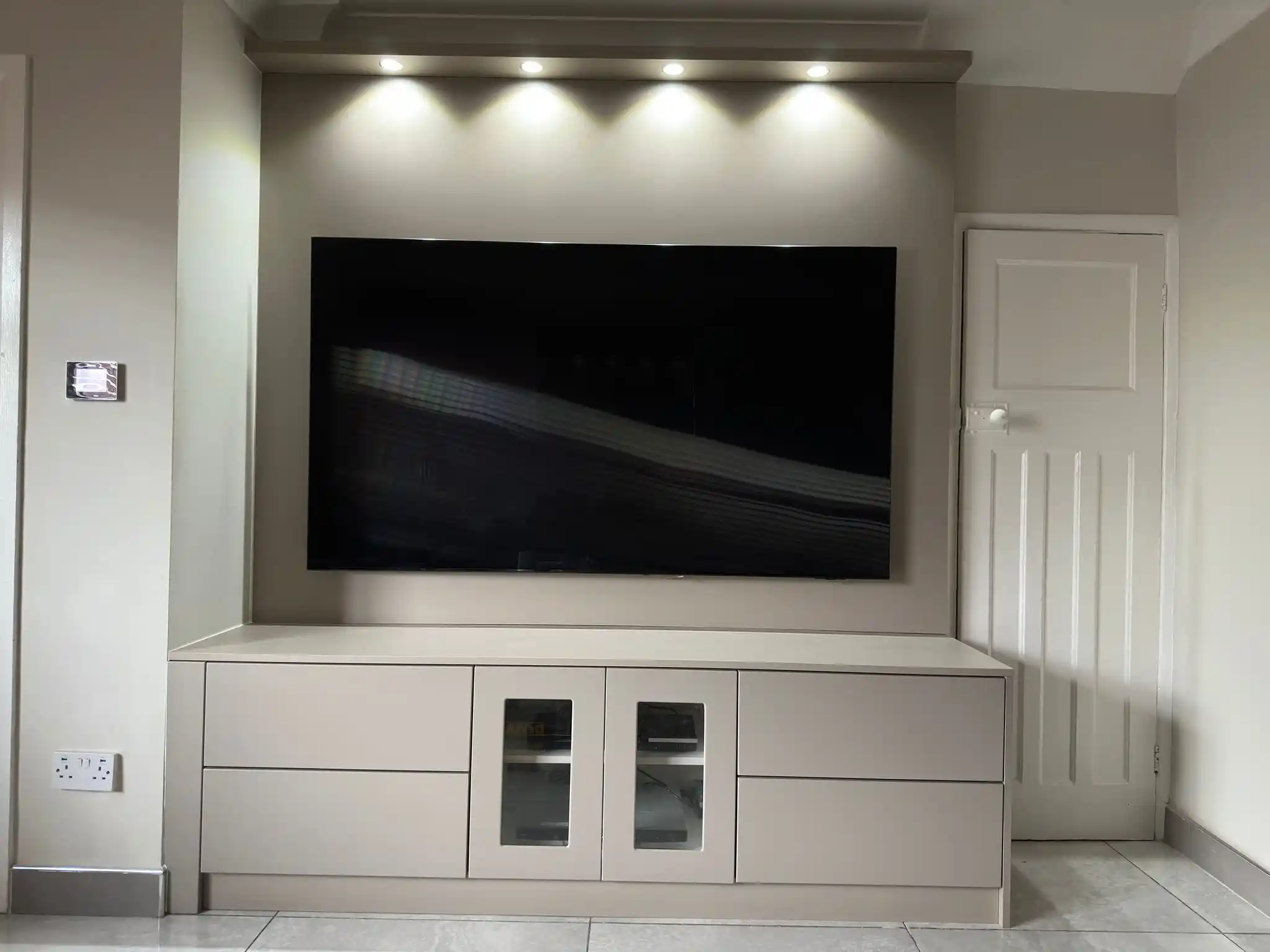 Marble finish TV wall