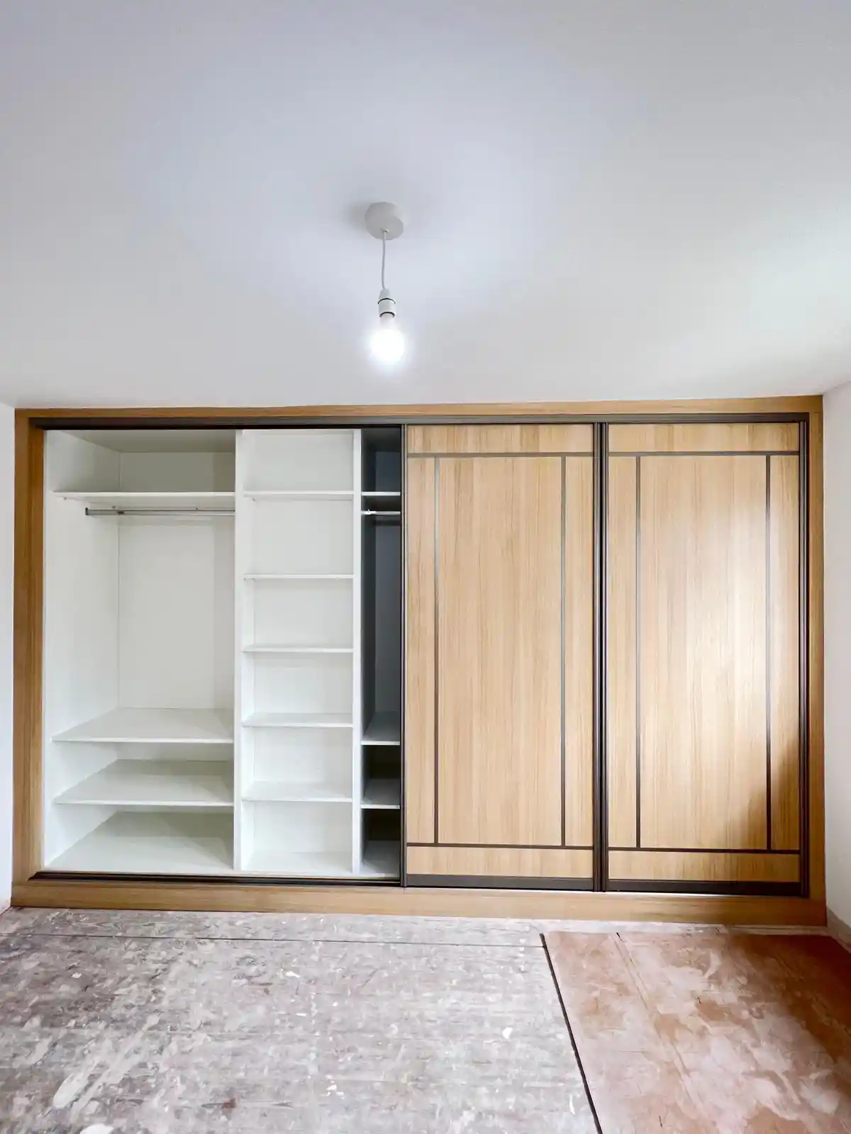 White glass wardrobe