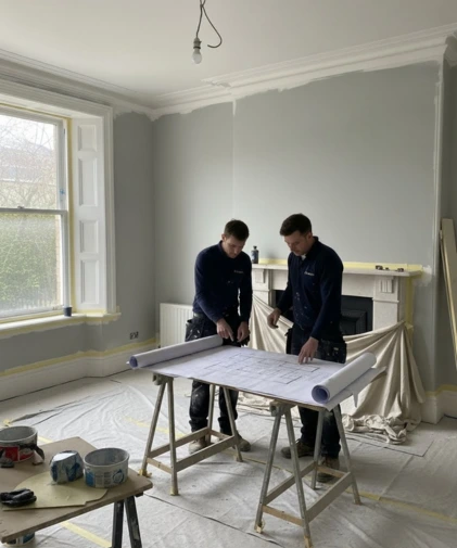 Building construction company in London completing a full property refurbishment project.