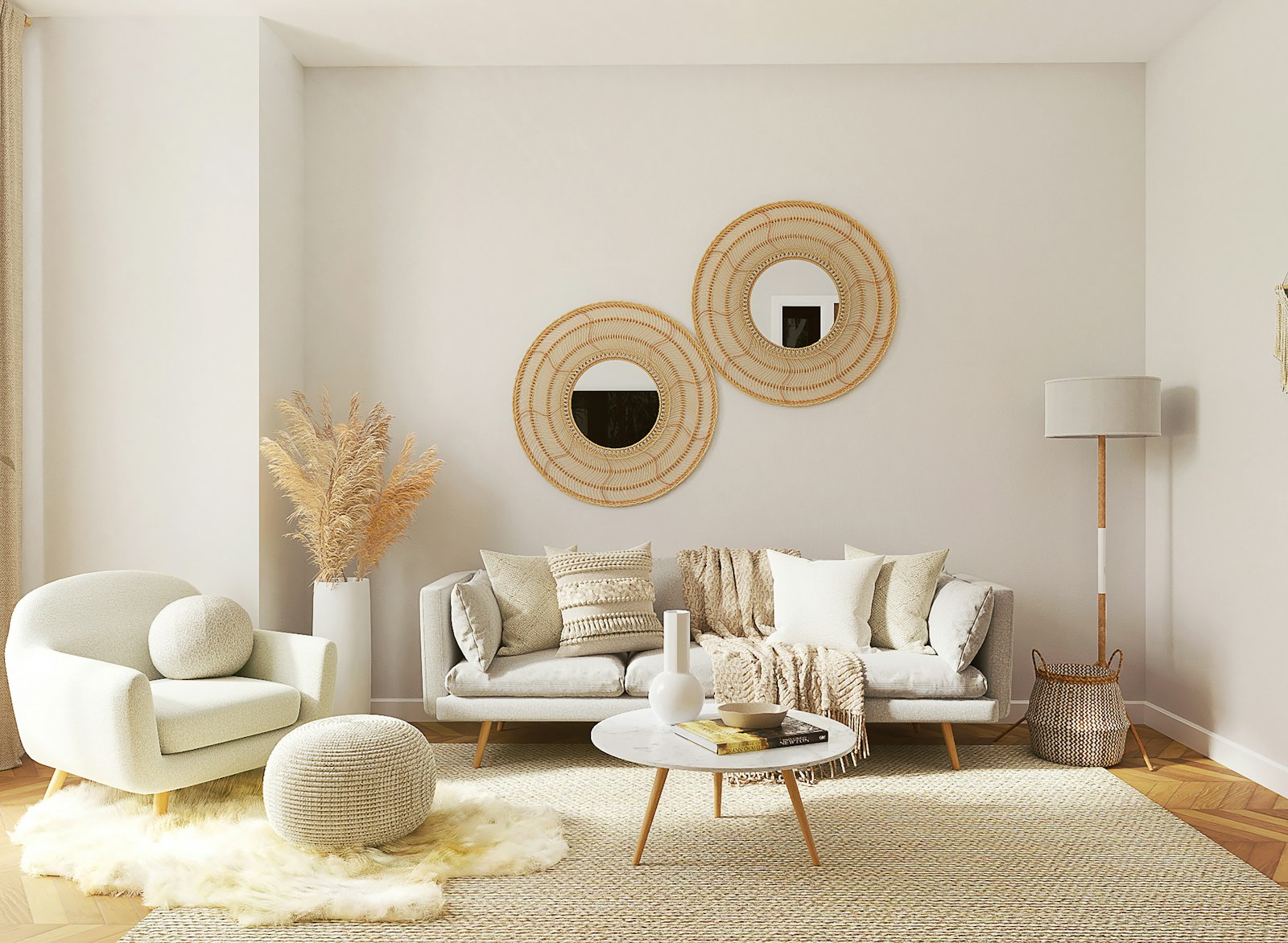 Bright neutral snug and seating area created from a converted garage