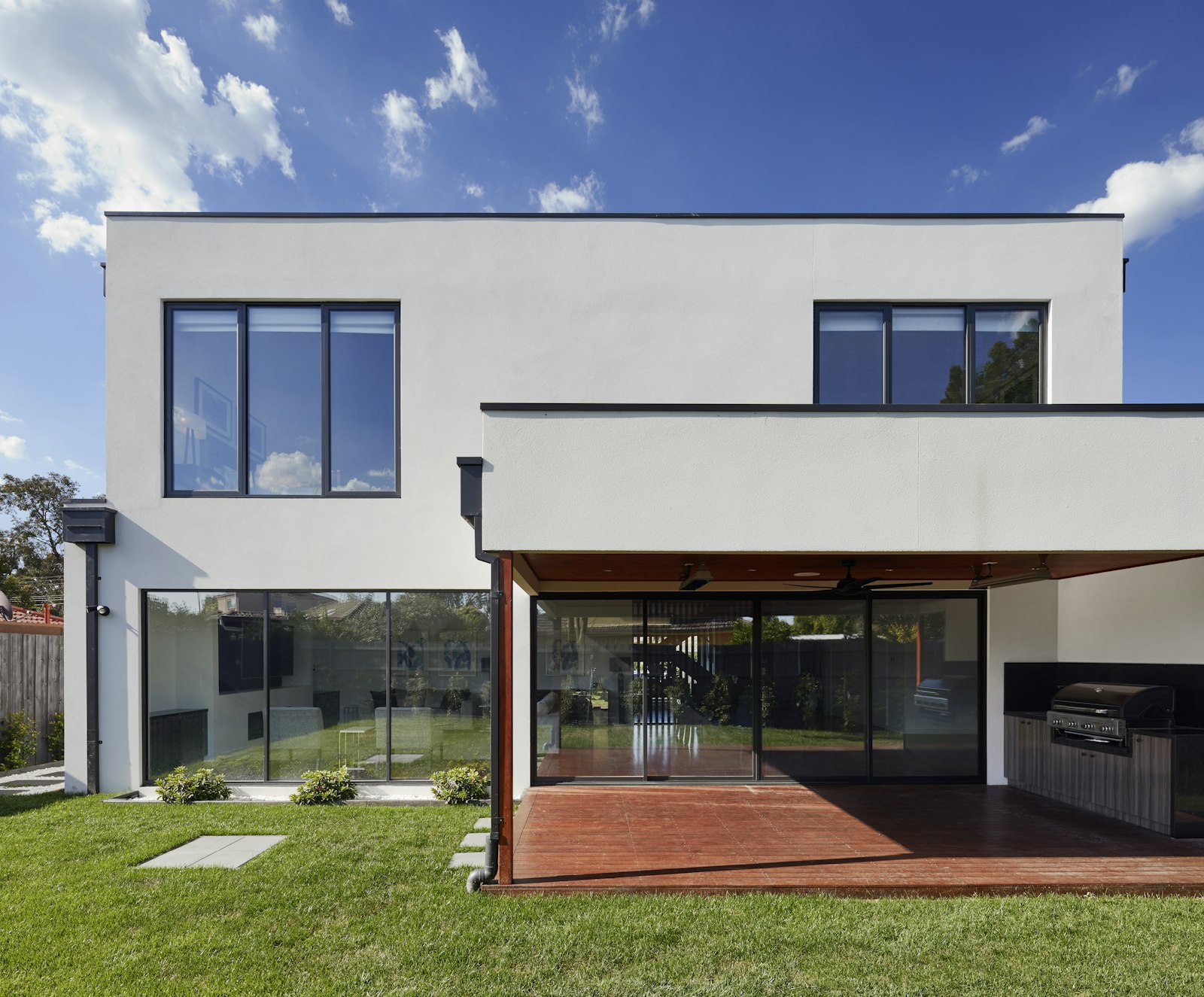Rear kitchen extension with full-width glazing